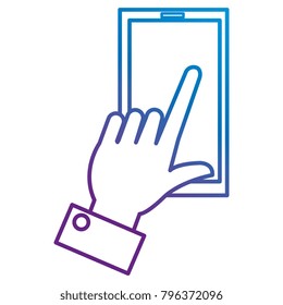 hand with smartphone device