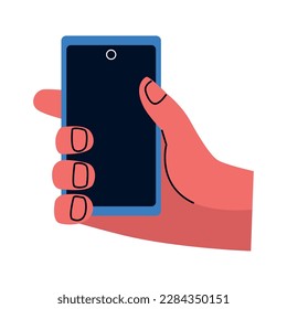 hand with smartphone device icon