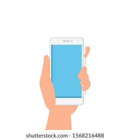 hand with smartphone device isolated icon vector illustration design