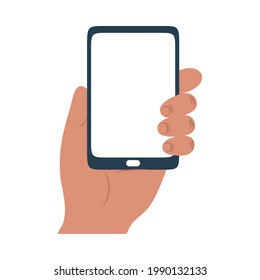 Hand mit Smartphone-Gerät einzeln auf Stil