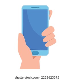 hand with smartphone device technology