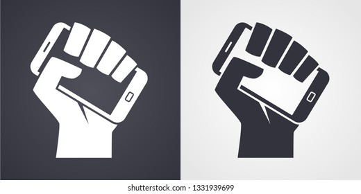 Hand Smartphone Digital Revolution Symbol Icon