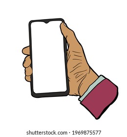 Hand Smartphone Gadget Vector Illustration