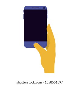 hand with smartphone icon