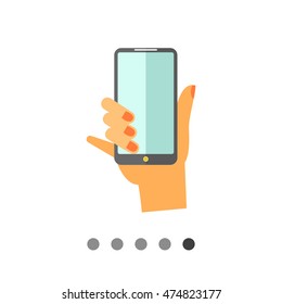 Hand with Smartphone Icon