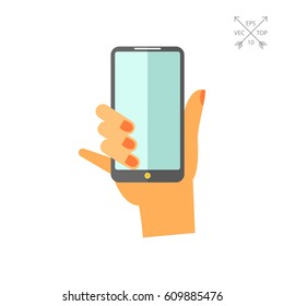 Hand with Smartphone Icon