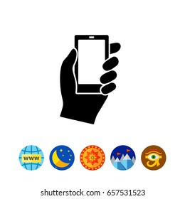 Hand With Smartphone Icon