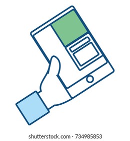 hand with smartphone icon 