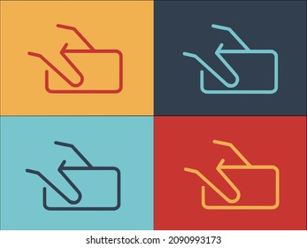 Hand With Smartphone Logo Template, Simple Flat Icon of smartphone,phone,screen