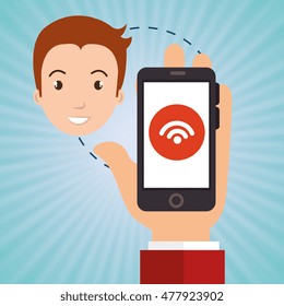 hand smartphone man media