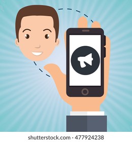 hand smartphone man media