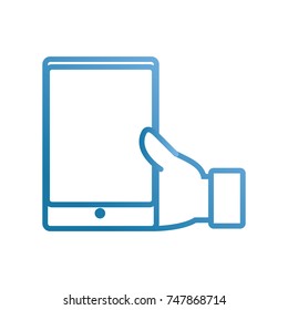 hand  with   smartphone vector illustration