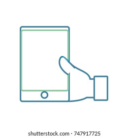 hand with smartphone vector illustration