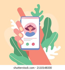 mano con videollamadas de smartphone