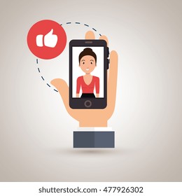 hand smartphone woman media