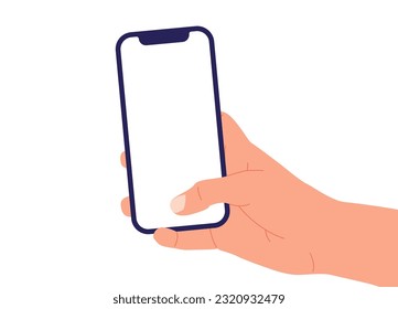 Hand with smartphone.Hand holding phone