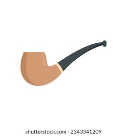 Hand smoke pipe icon flat vector. Old tobacco. Cigar smoker isolated