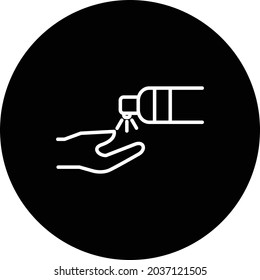 Hand Snaitizer Line Inverted Vector Line Icon Design
