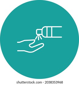 Hand Snaitizer Line Inverted Vector Line Icon Design
