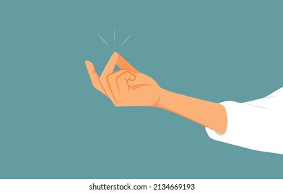 
Hand Snapping Finger Easy Gesture Vector Cartoon Illustration. Rude gesture of an impatient entitled person commanding attention immediately 
