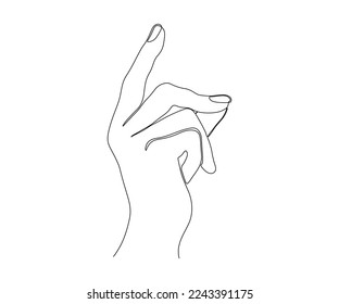 Hand-Schnappfinger, handgezeichnet, durchgehende Monoleine-Linie, 1-zeilige Kunst
