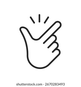 Hand snapping fingers line icon. Metaphor for easy to use technology, intuitive apps and simple solutions. Vector illustration
