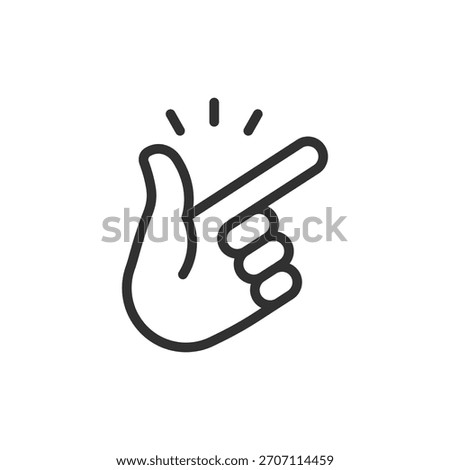 Hand snapping fingers, linear icon. Ease, simplicity and quick action. Line with editable stroke.