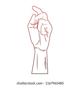 Hand snapping fingers pop art red lines