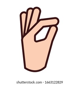 hand snapping fingers signal line and fill style vector illustration design