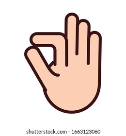 Fingerzeilensignalisierung mit Hand und Vektorillustration-Design