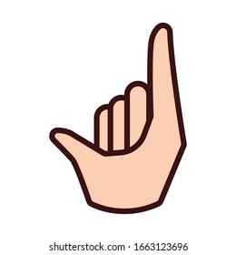 hand snapping fingers signal line and fill style vector illustration design
