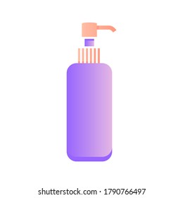 Ilustración de concepto de jabón manual. Icono de botella de jabón líquido aislado en fondo blanco