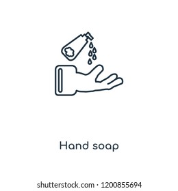 Hand soap concept line icon. Linear Hand soap concept outline symbol design. This simple element illustration can be used for web and mobile UI/UX.