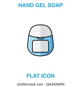 Hand Soap Dispenser, infection control concept. Soap to prevent colds, virus, Coronavirus, Antimicrobial germ kill foam, hand soap, hand gel bottle. flat icon design