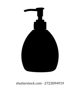 Mão sabonete dispensador silhueta vetor desenho de ilustração plana.