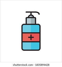 Hand Soap Flat Icon Color Design Vector Template Illustration