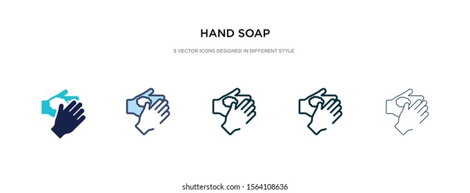 hand soap icon in different style vector illustration. two colored and black hand soap vector icons designed in filled, outline, line and stroke style can be used for web, mobile, ui