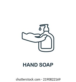Icono de Jabón de mano. Línea simple Icono de mantenimiento de la casa para plantillas, diseño web e infografías