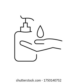con el icono del jabón en blanco. Icono de vector de tendencia