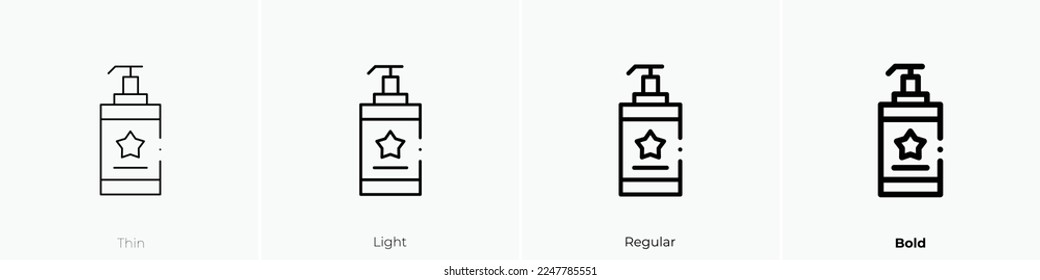 hand soap icon. Thin, Light Regular And Bold style design isolated on white background