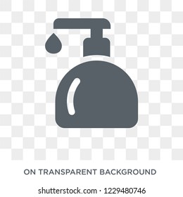 Hand soap icon. Trendy flat vector Hand soap icon on transparent background from Cleaning collection. 