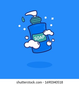 hand soap illustration of flat design