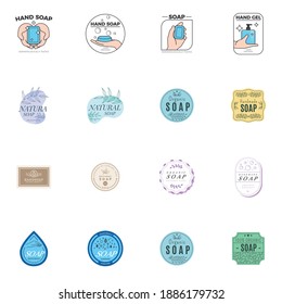 hand soap label collection logo