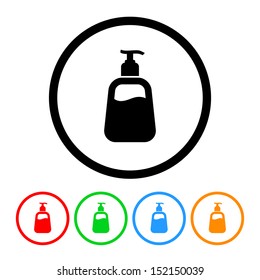 Hand Soap or Lotion Icon with Color Samples