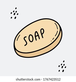 Hand soap. Means for personal hygiene. Kills germs. Orange soap. Vector illustration