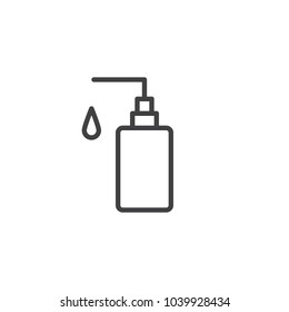 Hand soap outline icon. linear style sign for mobile concept and web design. Liquid soap bottle simple line vector icon. Symbol, logo illustration. Pixel perfect vector graphics