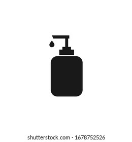 Hand soap, sanitizer bottle vector icon