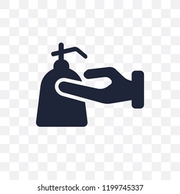 Hand soap transparent icon. Hand soap symbol design from Cleaning collection. Simple element vector illustration on transparent background.