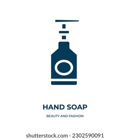 hand soap vector icon. hand soap, hygiene, soap filled icons from flat beauty and fashion concept. Isolated black glyph icon, vector illustration symbol element for web design and mobile apps