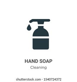 Hand soap vector icon on white background. Flat vector hand soap icon symbol sign from modern cleaning collection for mobile concept and web apps design.